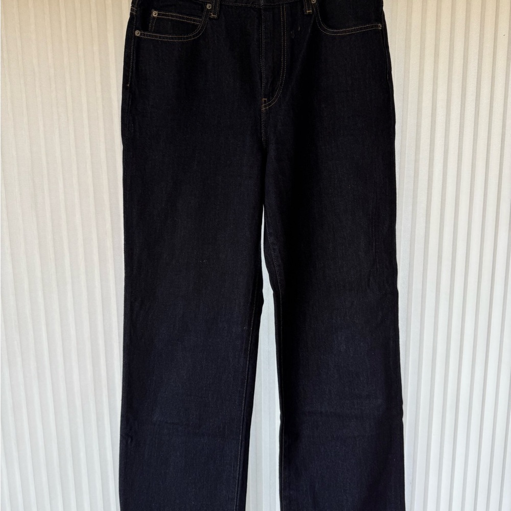 Dark denim jeans straight leg jeans